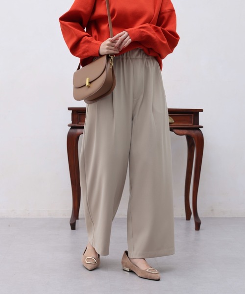 Chez toi（シェトワ）の「ストレッチイージーストレートパンツ（その他パンツ・レディース・ベージュ/オレンジ/アイボリー/ブラック・FREE）」の8枚目の写真