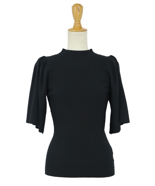 BLUEEAST（ブルーイースト）の「フレアスリーブ五分袖なめらかニット（ニット/セーター・レディース・アイボリー/ブラック/ベージュ/グリーン/チャコールグレー/ボルドー・MEDIUM）」の18枚目の写真