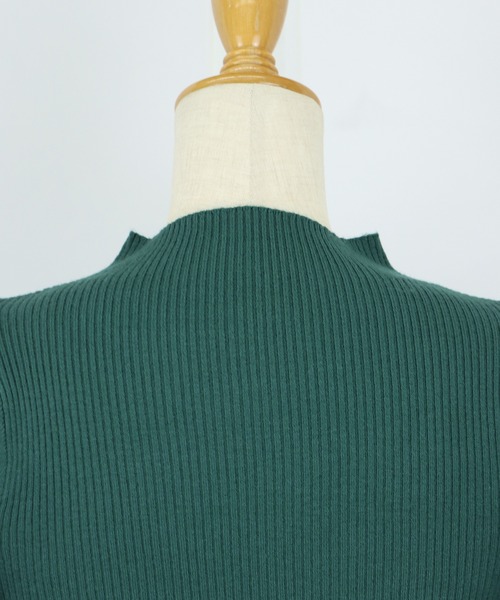 BLUEEAST（ブルーイースト）の「フレアスリーブ五分袖なめらかニット（ニット/セーター・レディース・アイボリー/ブラック/ベージュ/グリーン/チャコールグレー/ボルドー・MEDIUM）」の11枚目の写真