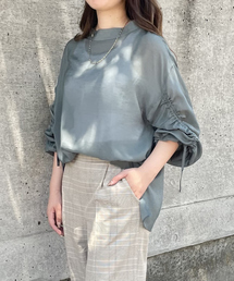 abahouse mavie | ｼｱｰ袖ｷﾞｬｻﾞｰﾌﾞﾗｳｽ(シャツ/ブラウス)