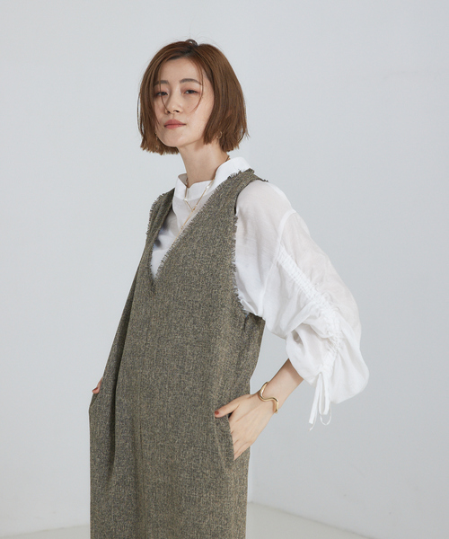 abahouse mavie（アバハウスマヴィ）の「【シアートップス】袖ギャザーブラウス（シャツ/ブラウス・レディース・ホワイト/ブラック/ダークグリーン/パープル系その他・0）」の10枚目の写真