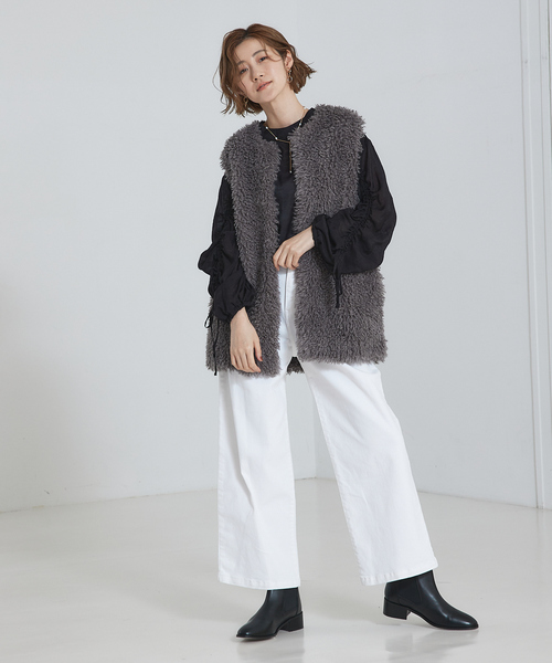 abahouse mavie（アバハウスマヴィ）の「【シアートップス】袖ギャザーブラウス（シャツ/ブラウス・レディース・ホワイト/ブラック/ダークグリーン/パープル系その他・0）」の18枚目の写真