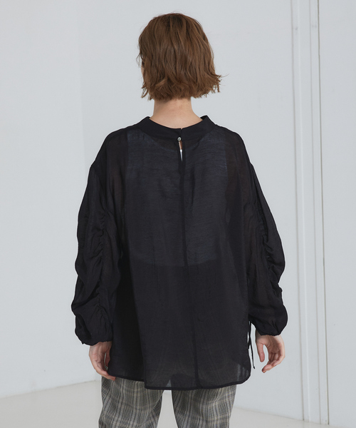 abahouse mavie（アバハウスマヴィ）の「【シアートップス】袖ギャザーブラウス（シャツ/ブラウス・レディース・ホワイト/ブラック/ダークグリーン/パープル系その他・0）」の21枚目の写真