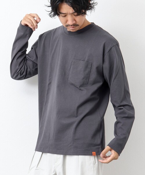 UNIVERSAL OVERALL(ユニバーサルオーバーオール)の「【UNIVERSAL OVERALL/ユニバーサルオーバーオール】別注 USコットン ワンポイント長袖Tシャツ ロンT(Tシャツ/カットソー・メンズ・ホワイト/グレイッシュベージュ/チャコールグレー・S/L/M)」の15枚目の写真