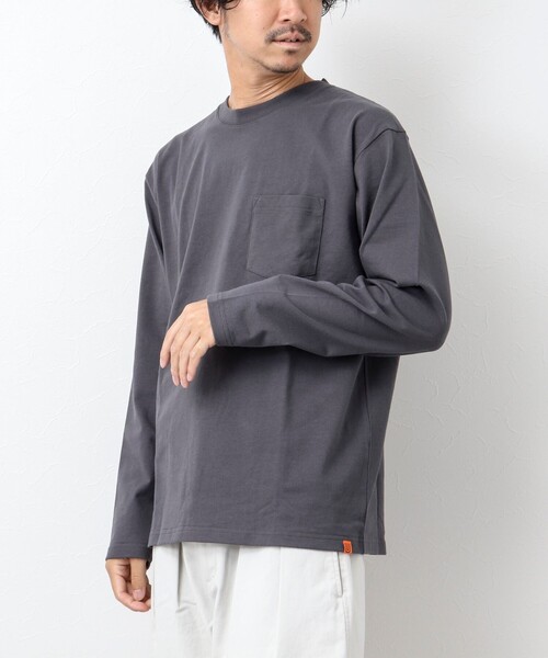 UNIVERSAL OVERALL(ユニバーサルオーバーオール)の「【UNIVERSAL OVERALL/ユニバーサルオーバーオール】別注 USコットン ワンポイント長袖Tシャツ ロンT(Tシャツ/カットソー・メンズ・ホワイト/グレイッシュベージュ/チャコールグレー・S/L/M)」の16枚目の写真