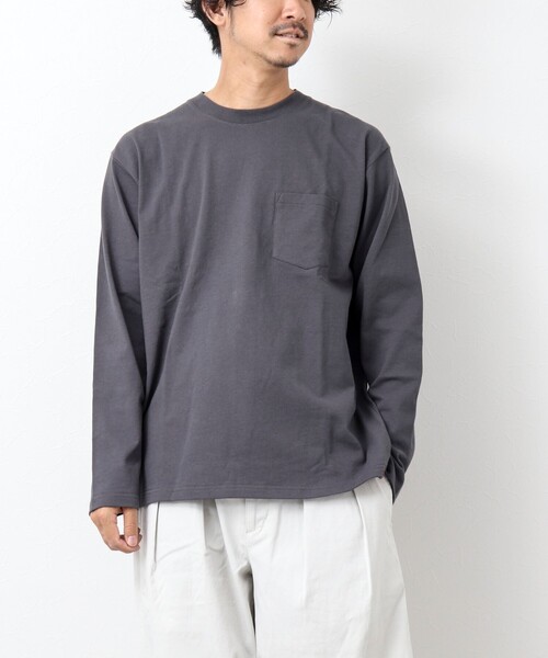 UNIVERSAL OVERALL(ユニバーサルオーバーオール)の「【UNIVERSAL OVERALL/ユニバーサルオーバーオール】別注 USコットン ワンポイント長袖Tシャツ ロンT(Tシャツ/カットソー・メンズ・ホワイト/グレイッシュベージュ/チャコールグレー・S/L/M)」の17枚目の写真