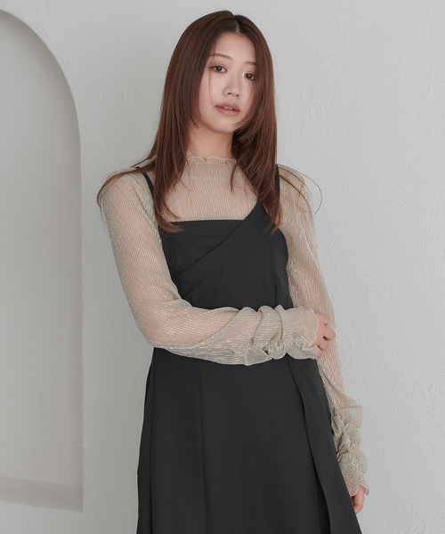 soie by apres jour mignon(ソワバイアプレジュールミニョン)の「【soie by apres jour mignon】袖ギャザーラメシアートップス【ZOZOTOWN限定アイテム】(シャツ/ブラウス・レディース・ゴールド/シルバー/ブラック・MEDIUM/SMALL)」の11枚目の写真