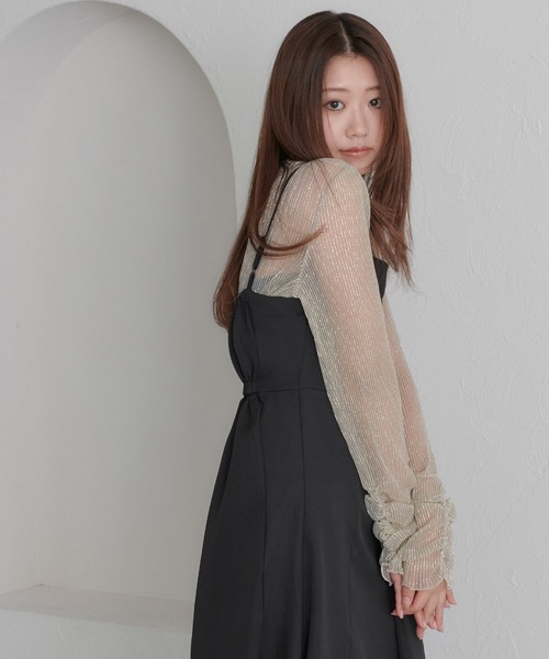 soie by apres jour mignon(ソワバイアプレジュールミニョン)の「【soie by apres jour mignon】袖ギャザーラメシアートップス【ZOZOTOWN限定アイテム】(シャツ/ブラウス・レディース・ゴールド/シルバー/ブラック・MEDIUM/SMALL)」の12枚目の写真