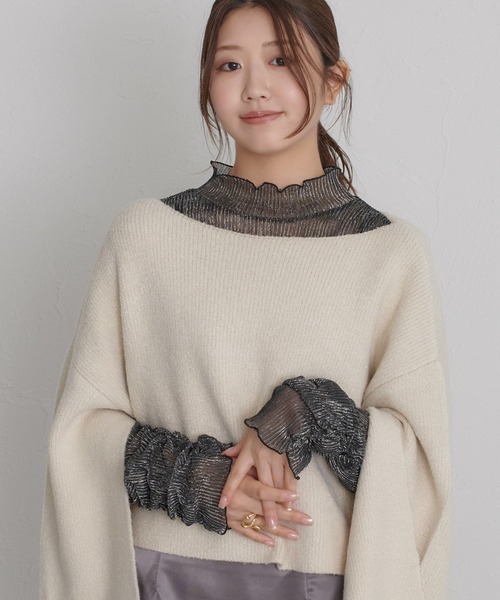 soie by apres jour mignon(ソワバイアプレジュールミニョン)の「【soie by apres jour mignon】袖ギャザーラメシアートップス【ZOZOTOWN限定アイテム】(シャツ/ブラウス・レディース・ゴールド/シルバー/ブラック・MEDIUM/SMALL)」の18枚目の写真