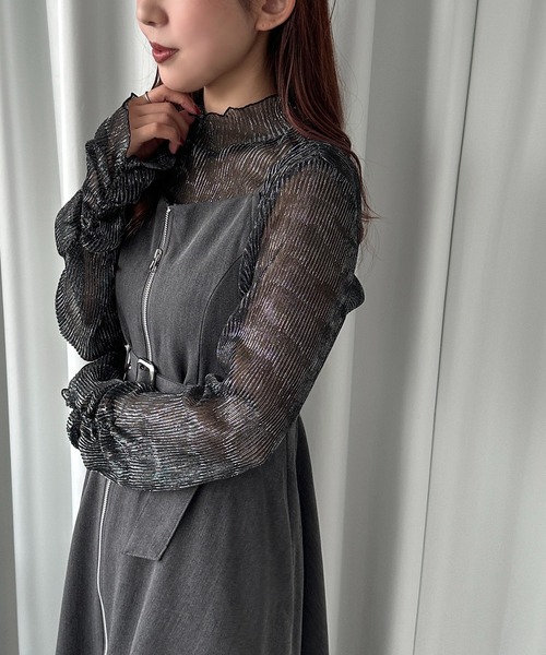 soie by apres jour mignon(ソワバイアプレジュールミニョン)の「【soie by apres jour mignon】袖ギャザーラメシアートップス【ZOZOTOWN限定アイテム】(シャツ/ブラウス・レディース・ゴールド/シルバー/ブラック・MEDIUM/SMALL)」の17枚目の写真