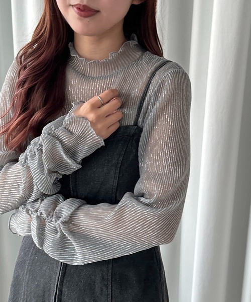 soie by apres jour mignon(ソワバイアプレジュールミニョン)の「【soie by apres jour mignon】袖ギャザーラメシアートップス【ZOZOTOWN限定アイテム】(シャツ/ブラウス・レディース・ゴールド/シルバー/ブラック・MEDIUM/SMALL)」の19枚目の写真