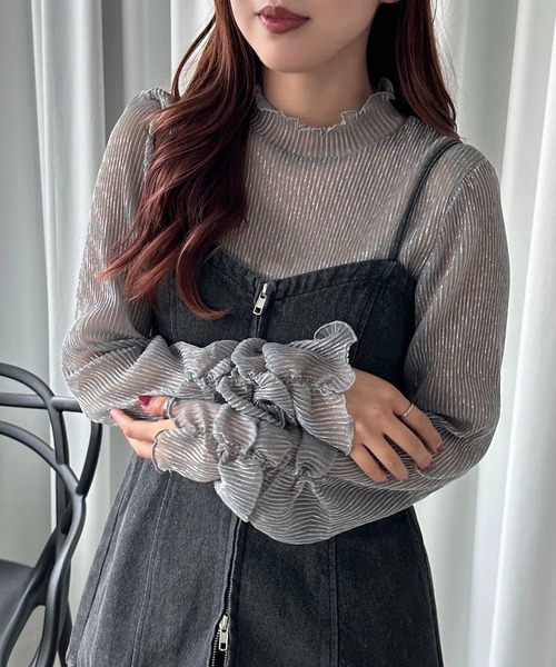 soie by apres jour mignon(ソワバイアプレジュールミニョン)の「【soie by apres jour mignon】袖ギャザーラメシアートップス【ZOZOTOWN限定アイテム】(シャツ/ブラウス・レディース・ゴールド/シルバー/ブラック・MEDIUM/SMALL)」の20枚目の写真