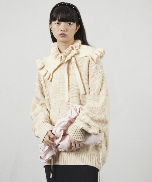 Firsthand（ファーストハンド）の「Firsthand/ファーストハンド ケープマフラー / つけ襟/ケープマフラー / つけ襟（付け襟・レディース・オフホワイト/ブラック・ONE SIZE）」の4枚目の写真