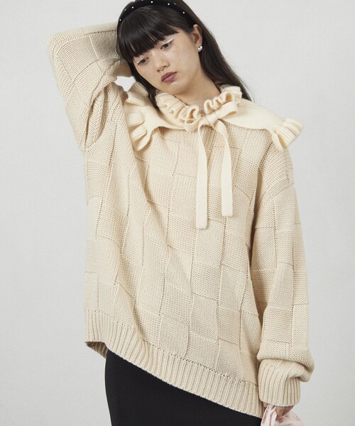 Firsthand（ファーストハンド）の「Firsthand/ファーストハンド ケープマフラー / つけ襟/ケープマフラー / つけ襟（付け襟・レディース・オフホワイト/ブラック・ONE SIZE）」の6枚目の写真