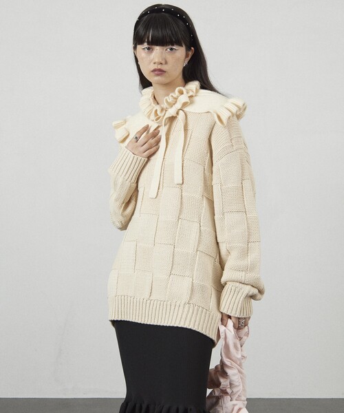 Firsthand（ファーストハンド）の「Firsthand/ファーストハンド ケープマフラー / つけ襟/ケープマフラー / つけ襟（付け襟・レディース・オフホワイト/ブラック・ONE SIZE）」の8枚目の写真