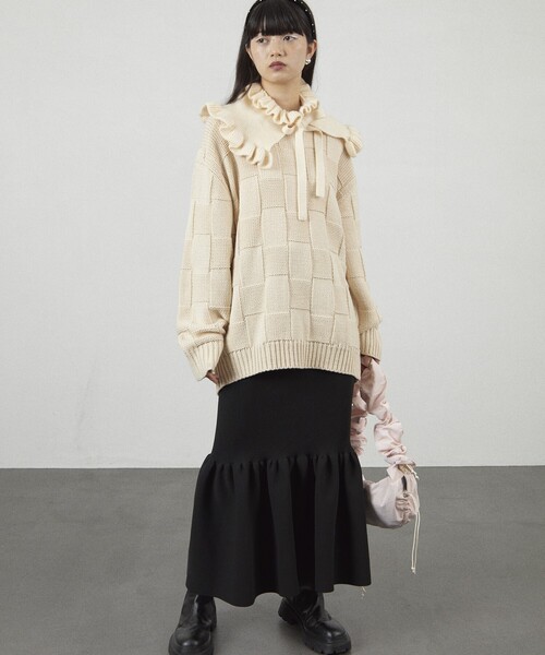 Firsthand（ファーストハンド）の「Firsthand/ファーストハンド ケープマフラー / つけ襟/ケープマフラー / つけ襟（付け襟・レディース・オフホワイト/ブラック・ONE SIZE）」の10枚目の写真