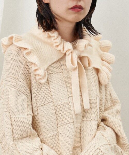 Firsthand（ファーストハンド）の「Firsthand/ファーストハンド ケープマフラー / つけ襟/ケープマフラー / つけ襟（付け襟・レディース・オフホワイト/ブラック・ONE SIZE）」の16枚目の写真