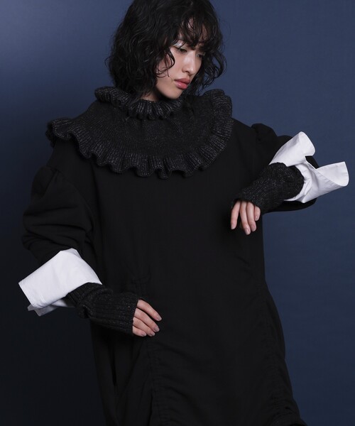 Firsthand（ファーストハンド）の「Firsthand/ファーストハンド ケープマフラー / つけ襟/ケープマフラー / つけ襟（付け襟・レディース・オフホワイト/ブラック・ONE SIZE）」の21枚目の写真