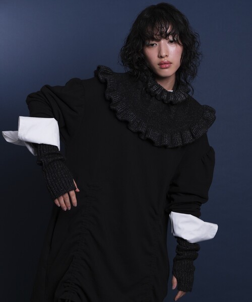 Firsthand（ファーストハンド）の「Firsthand/ファーストハンド ケープマフラー / つけ襟/ケープマフラー / つけ襟（付け襟・レディース・オフホワイト/ブラック・ONE SIZE）」の22枚目の写真