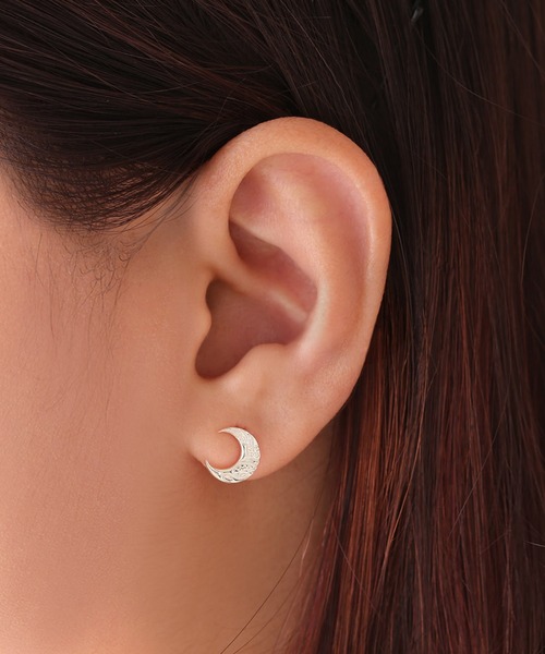 FREE STYLE（フリースタイル）の「月モチーフシルバーピアス（ピアス（両耳用）・レディース・シルバー/ピンクゴールド・FREE）」の5枚目の写真