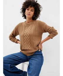 ケーブルニット クルーネックセーター