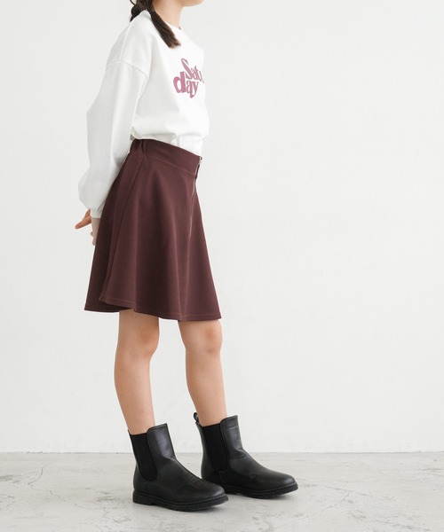 coca（coca）（コカ）の「キッズ エンボス加工フロントジップフレアスカート（スカート・キッズ・ブラック/ワイン・110/120/140/130）」の6枚目の写真