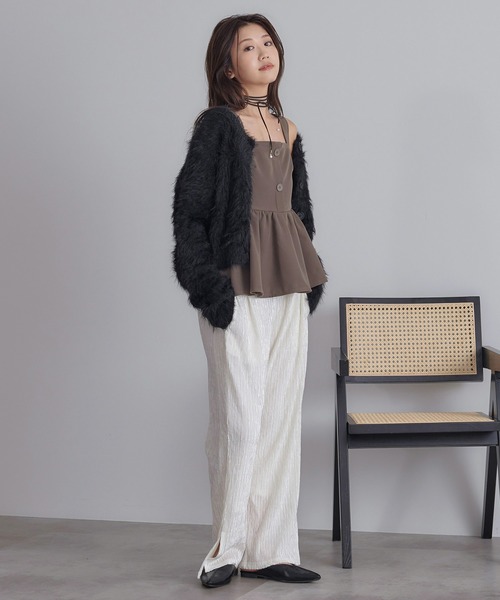 soie by apres jour mignon（ソワバイアプレジュールミニョン）の「【soie by apres jour mignon】ベロアクリンクルイージーパンツ【ZOZOTOWN限定アイテム】（その他パンツ・レディース・オフホワイト/ブルー系その他/ブラック・SMALL/MEDIUM）」の8枚目の写真
