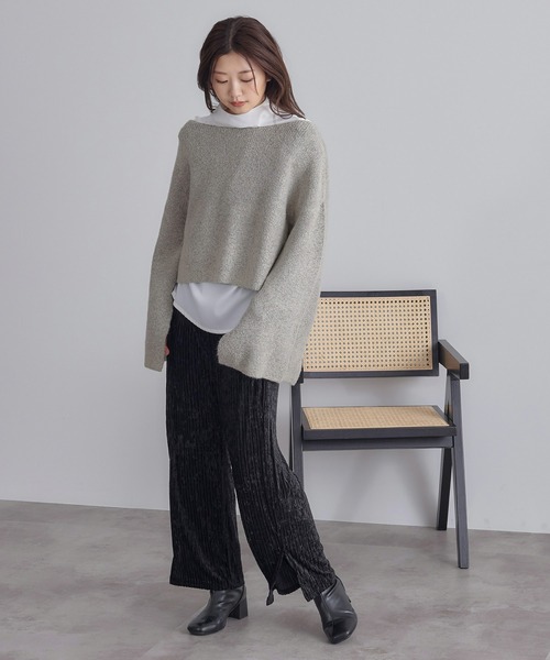 soie by apres jour mignon（ソワバイアプレジュールミニョン）の「【soie by apres jour mignon】ベロアクリンクルイージーパンツ【ZOZOTOWN限定アイテム】（その他パンツ・レディース・オフホワイト/ブルー系その他/ブラック・SMALL/MEDIUM）」の15枚目の写真
