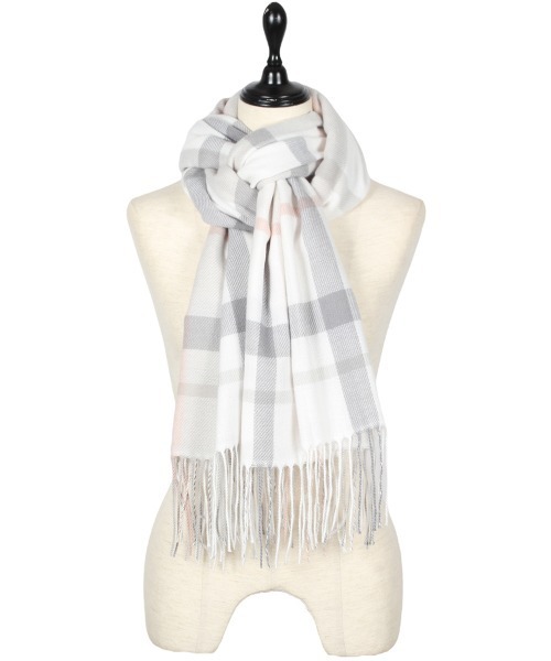 12Twelve Agenda(トゥエルブ アジェンダ)の「カシミアタッチニュアンスチェック大判ストール(マフラー・レディース・ベージュ/ラベンダー/サックスブルー/オフホワイト・FREE)」の1枚目の写真