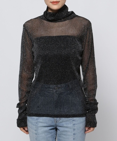 LOWRYS FARM（ローリーズファーム）の「ラメオフタートルロングスリーブ　984581（Tシャツ/カットソー・レディース・アイボリー/ブラック/ブルー/シルバー・FREE）」の17枚目の写真