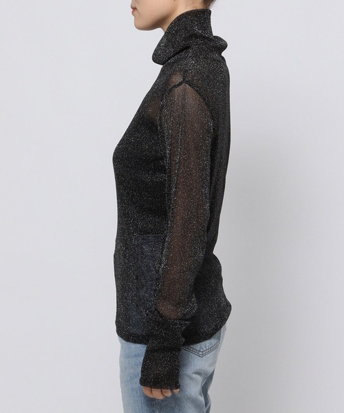 LOWRYS FARM（ローリーズファーム）の「ラメオフタートルロングスリーブ　984581（Tシャツ/カットソー・レディース・アイボリー/ブラック/ブルー/シルバー・FREE）」の18枚目の写真