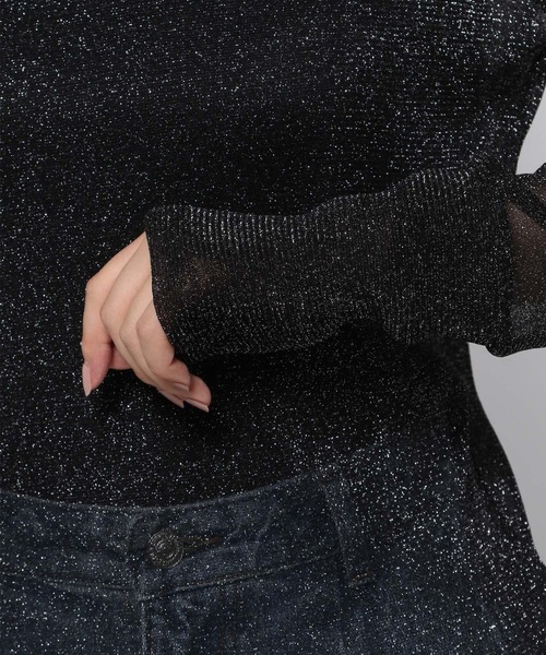 LOWRYS FARM（ローリーズファーム）の「ラメオフタートルロングスリーブ　984581（Tシャツ/カットソー・レディース・アイボリー/ブラック/ブルー/シルバー・FREE）」の22枚目の写真