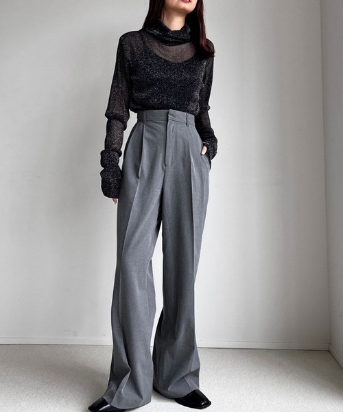 LOWRYS FARM（ローリーズファーム）の「ラメオフタートルロングスリーブ　984581（Tシャツ/カットソー・レディース・アイボリー/ブラック/ブルー/シルバー・FREE）」の11枚目の写真