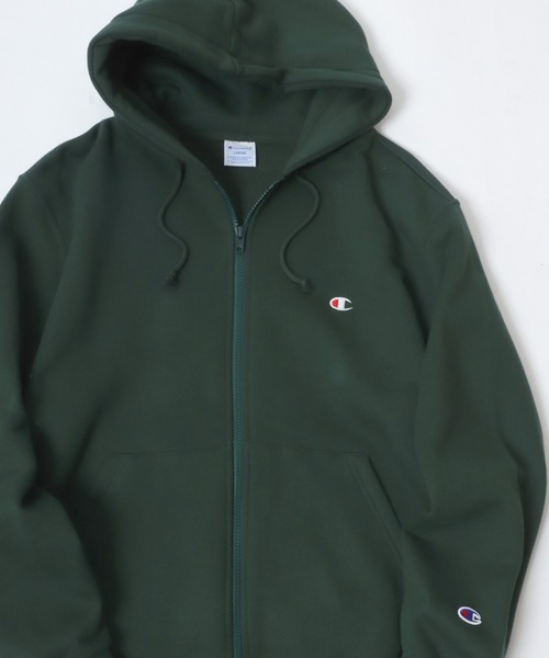 Champion（チャンピオン）の「2025AW Champion/チャンピオン 裏起毛 コットンUSA ワンポイントロゴ スウェットフルジップパーカー レディース メンズ トレーナー（パーカー・メンズ・グレー/ダークグリーン/ブラック/オートミール/ダークグレー/ネイビー/オリーブ・L/M/XL）」の5枚目の写真