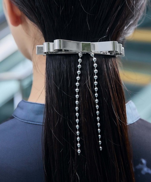 HARE(ハレ)の「メタルリボンクリップ(HARE)(バレッタ/ヘアクリップ・レディース・シルバー・FREE)」の3枚目の写真