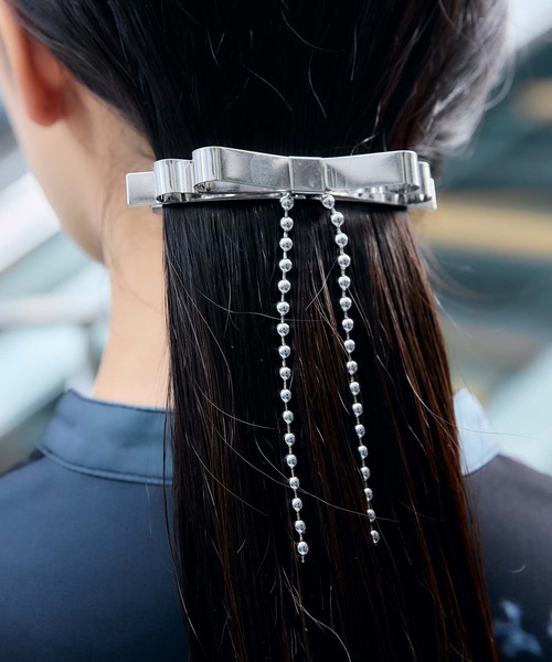 HARE(ハレ)の「メタルリボンクリップ(HARE)(バレッタ/ヘアクリップ・レディース・シルバー・FREE)」の4枚目の写真