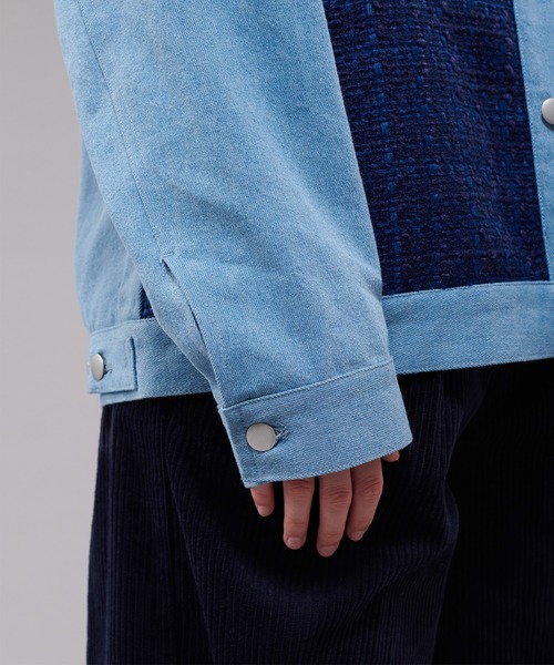 セール】TWEED DOCKING DENIM JACKET / ツイードデニムジャケット
