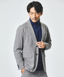 【セットアップ対応】ヘリンボーン ニット ジャケット