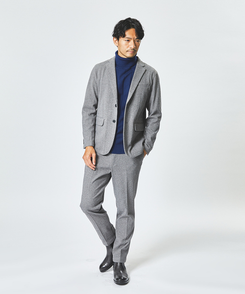 ABAHOUSE GRAY(アバハウスグレイ)の「【セットアップ対応】ヘリンボーン ニット ジャケット(テーラードジャケット・メンズ・ネイビー/グレイッシュベージュ/グレー・50/44/46/48)」の22枚目の写真