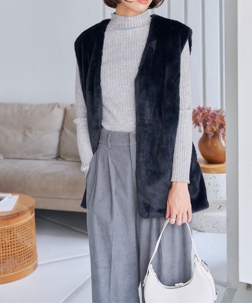 KOBE LETTUCE（コウベレタス）の「ファージレベスト（ベスト・レディース・ブラック/ベージュ/グレー/ピンク・FREE）」の5枚目の写真