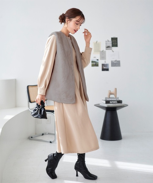 KOBE LETTUCE（コウベレタス）の「ファージレベスト（ベスト・レディース・ブラック/ベージュ/グレー/ピンク・FREE）」の6枚目の写真