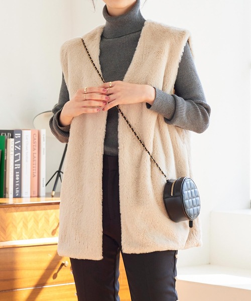 KOBE LETTUCE（コウベレタス）の「ファージレベスト（ベスト・レディース・ブラック/ベージュ/グレー/ピンク・FREE）」の9枚目の写真