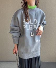 feepur by saya | 【sayaコラボ】スウェットライクジャガードロゴニット(ニット/セーター)