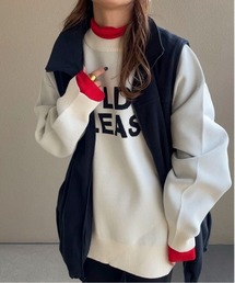 feepur by saya | 【sayaコラボ】スウェットライクジャガードロゴニット(ニット/セーター)