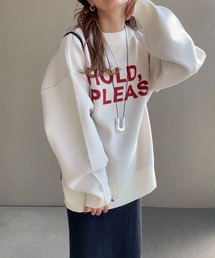 feepur by saya | 【sayaコラボ】スウェットライクジャガードロゴニット(ニット/セーター)