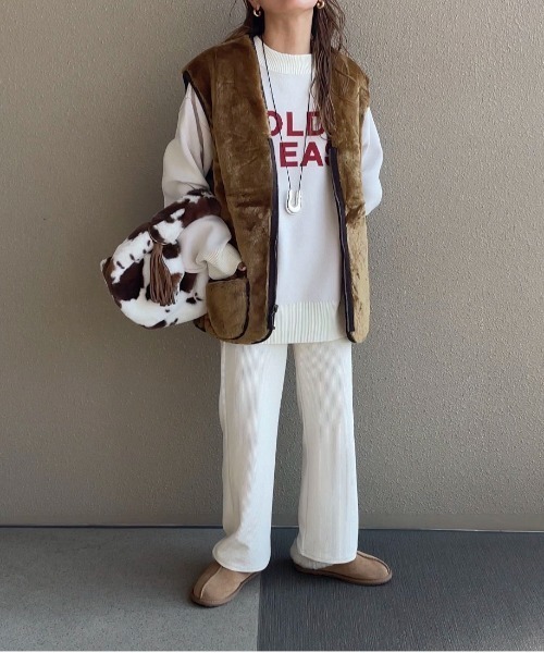 feepur by saya(フェピュールバイサヤ)の「スウェットライクジャガードロゴニット(ニット/セーター・レディース・グレー/ホワイト/オフホワイト/ブラック・MEDIUM)」の18枚目の写真