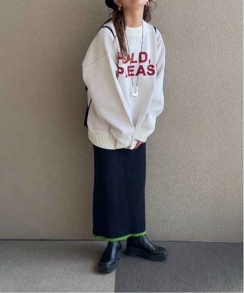 feepur by saya(フェピュールバイサヤ)の「スウェットライクジャガードロゴニット(ニット/セーター・レディース・グレー/ホワイト/オフホワイト/ブラック・MEDIUM)」の14枚目の写真