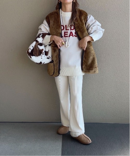 feepur by saya(フェピュールバイサヤ)の「スウェットライクジャガードロゴニット(ニット/セーター・レディース・グレー/ホワイト/オフホワイト/ブラック・MEDIUM)」の21枚目の写真