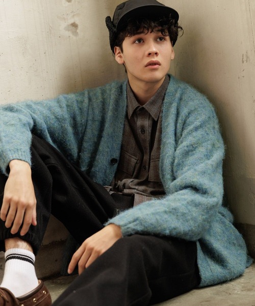 niko and...（ニコアンド）の「シャギーカラーニットVネックカーディガン（カーディガン/ボレロ・メンズ・ブラック/サックスブルー/オレンジ/イエロー・MEDIUM/LARGE）」の3枚目の写真