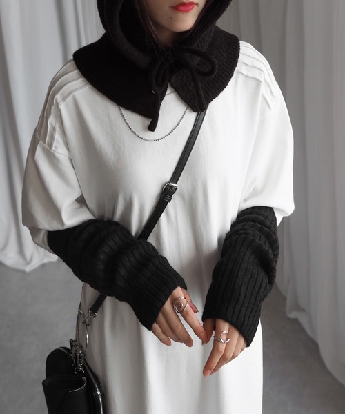 minia（ミニア）の「アーム/レッグウォーマー（アームカバー・レディース・アイボリー/チャコールグレー/ブラック/ベージュ・FREE）」の11枚目の写真